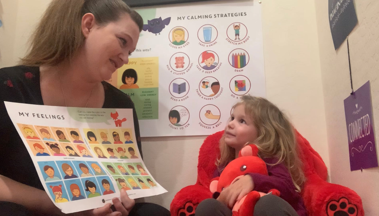 Mom and daughter in Calming Corner