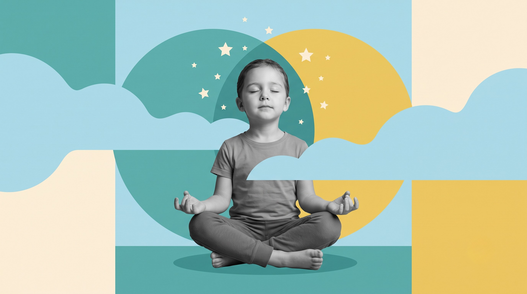 child doing self meditate