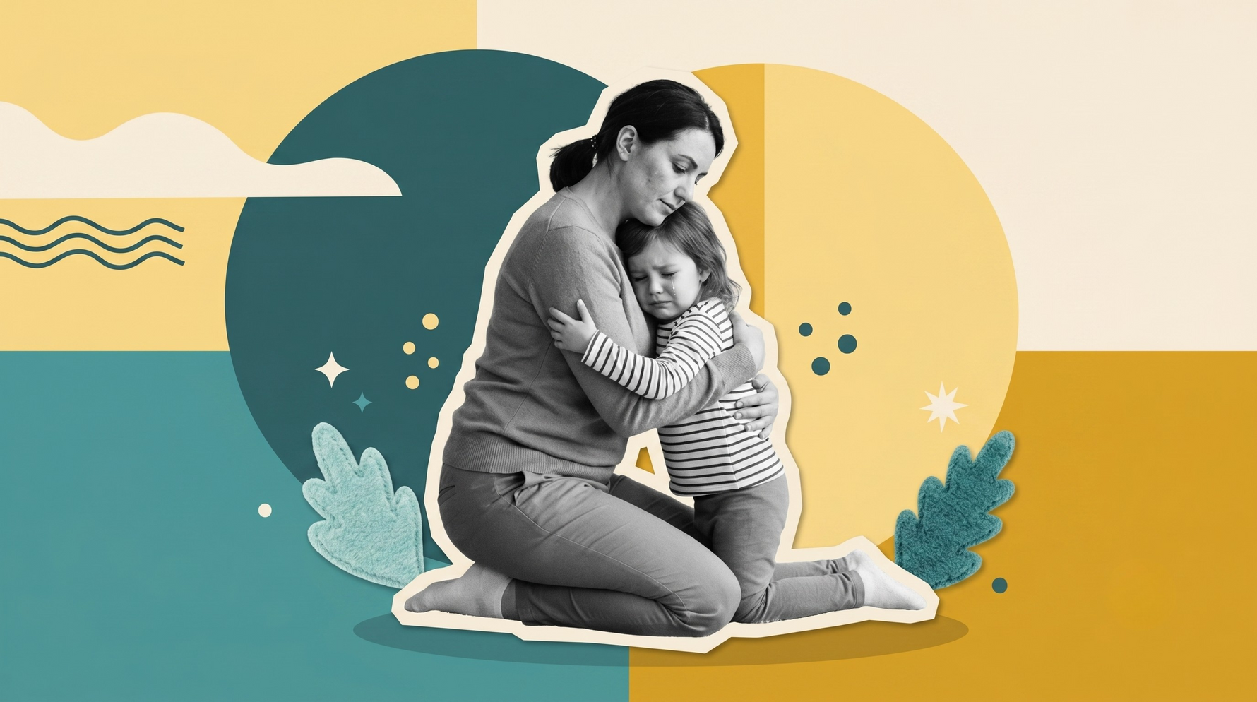 mother comforting her crying child