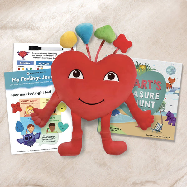 Heart SnuggleBuddies plush with My Feelings Journal and activity book